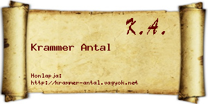 Krammer Antal névjegykártya